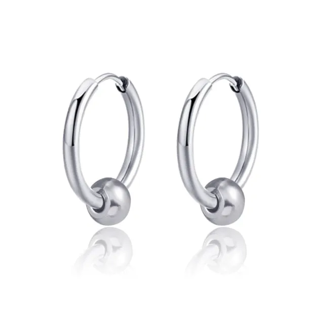 Retro Stainless Steel Hoop Earrings