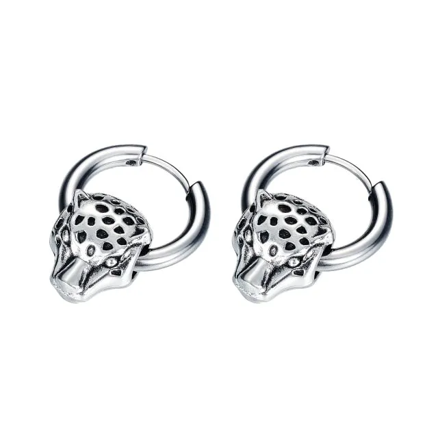 Retro Stainless Steel Hoop Earrings