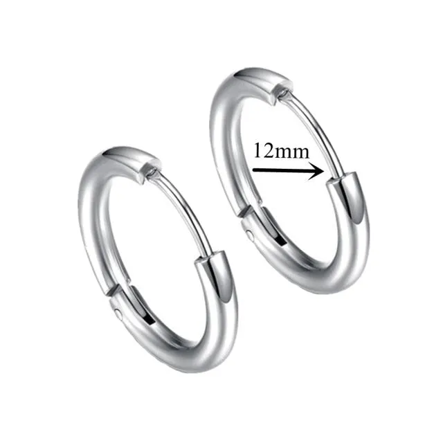 Retro Stainless Steel Hoop Earrings