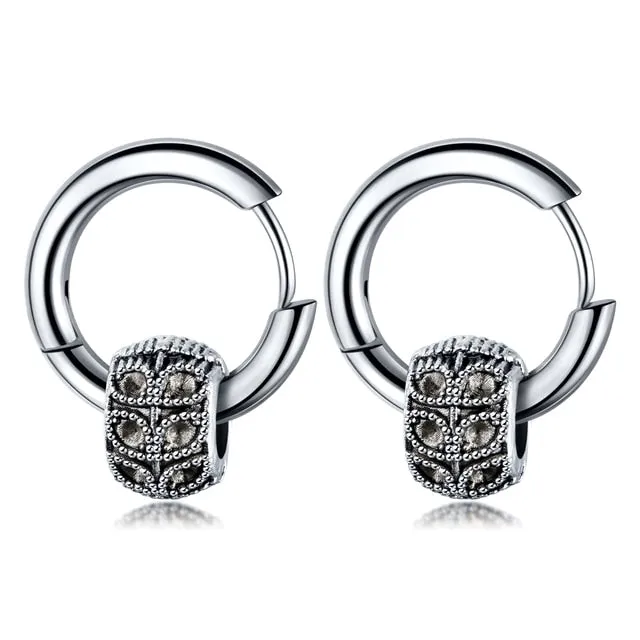 Retro Stainless Steel Hoop Earrings