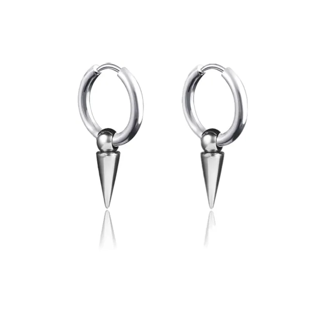 Retro Stainless Steel Hoop Earrings