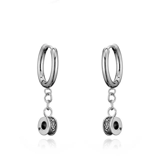 Retro Stainless Steel Hoop Earrings