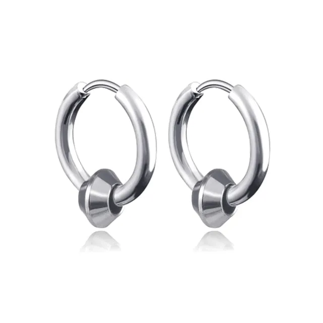 Retro Stainless Steel Hoop Earrings