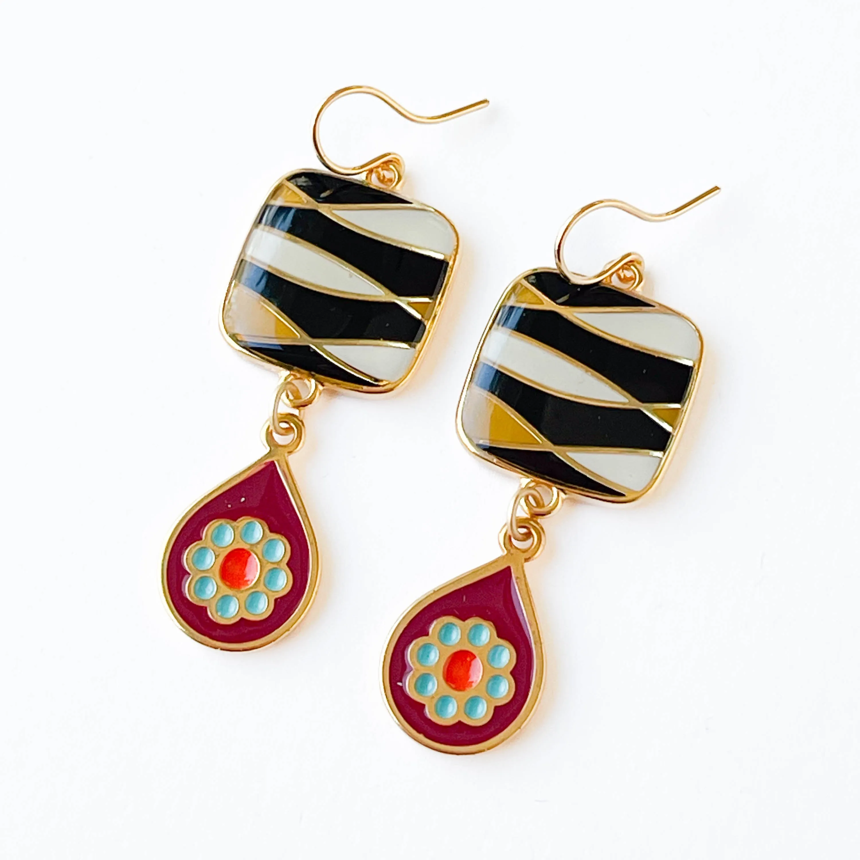 Retro Style Statement Earrings - WS