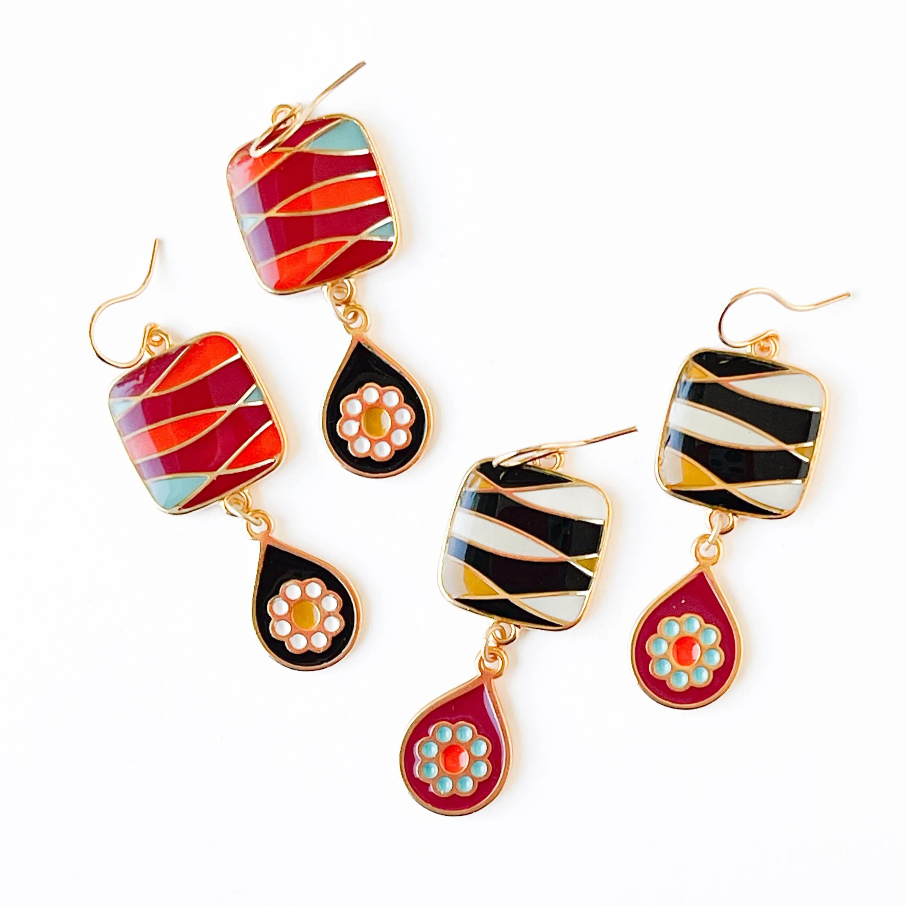 Retro Style Statement Earrings - WS