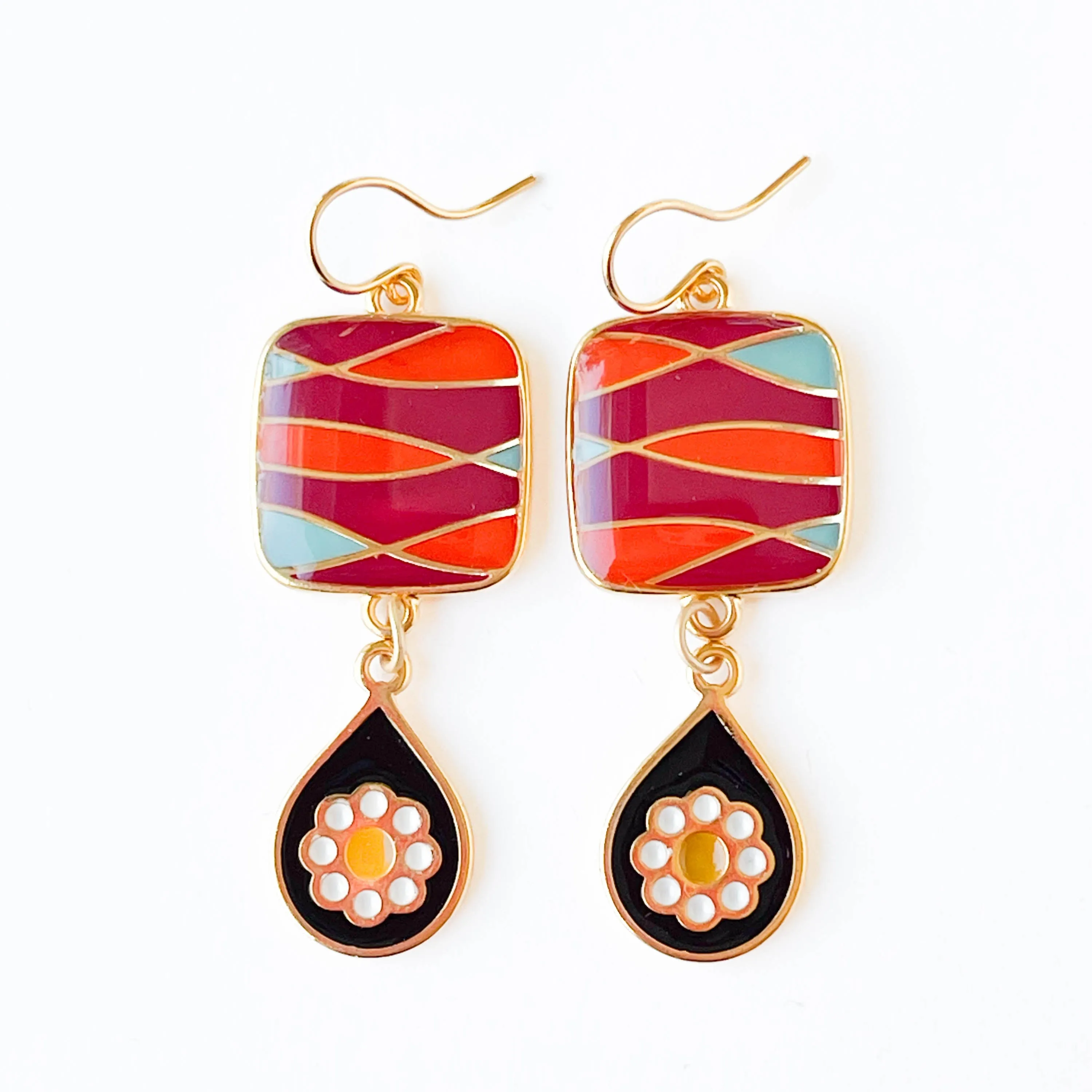 Retro Style Statement Earrings - WS