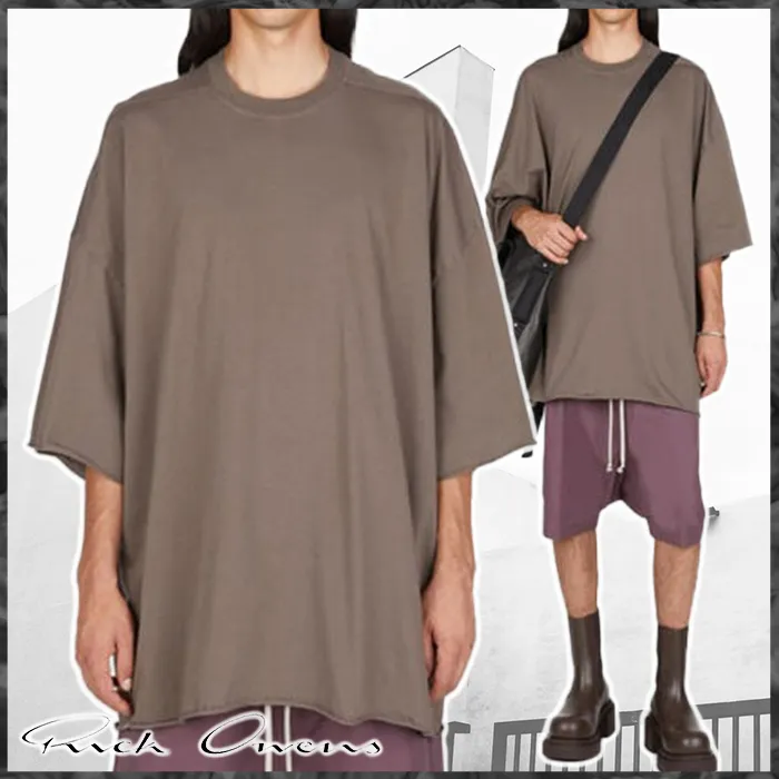 RICK OWENS  |Crew Neck Street Style Cotton Short Sleeves Oversized