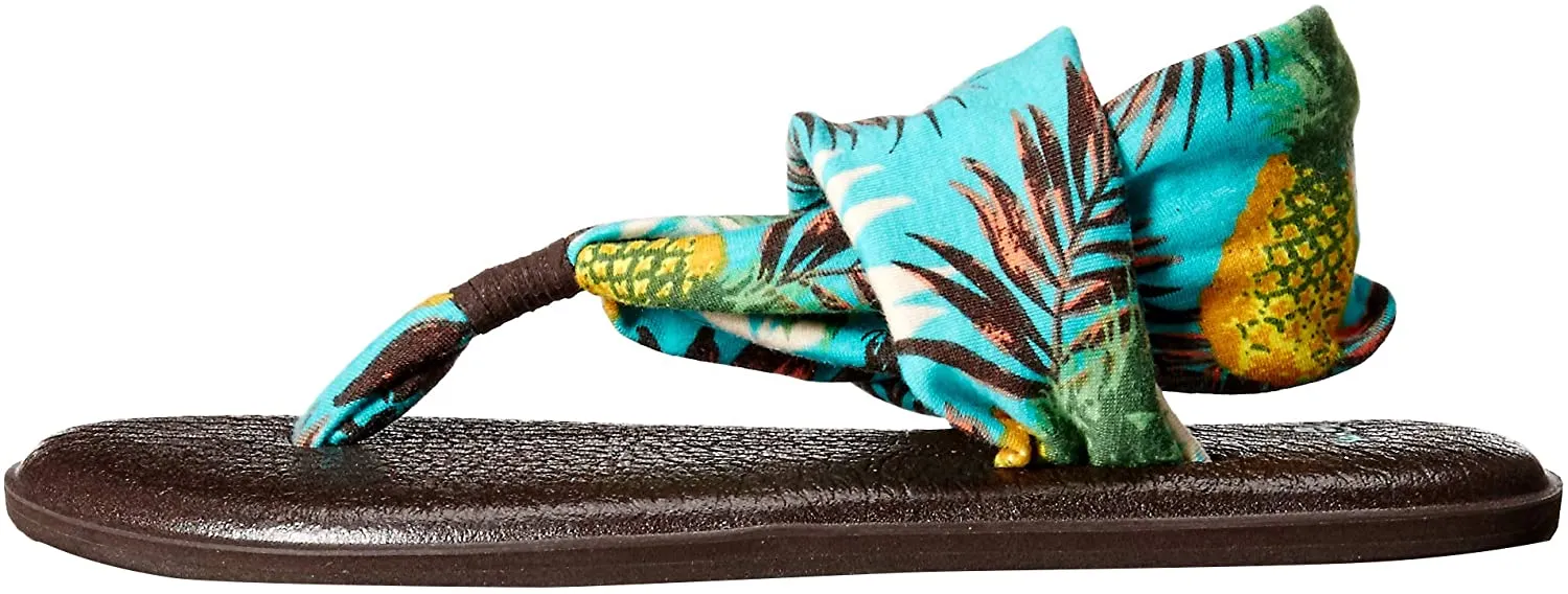 Sanuk Yoga Sling 2 Prints Seafoam Pineapple Sandals - Women's