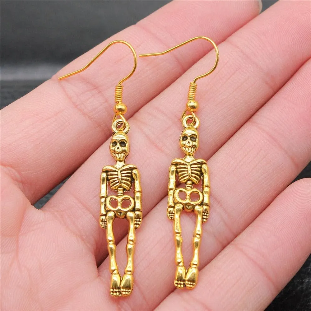 Skull Pendant Vintage Drop Earrings