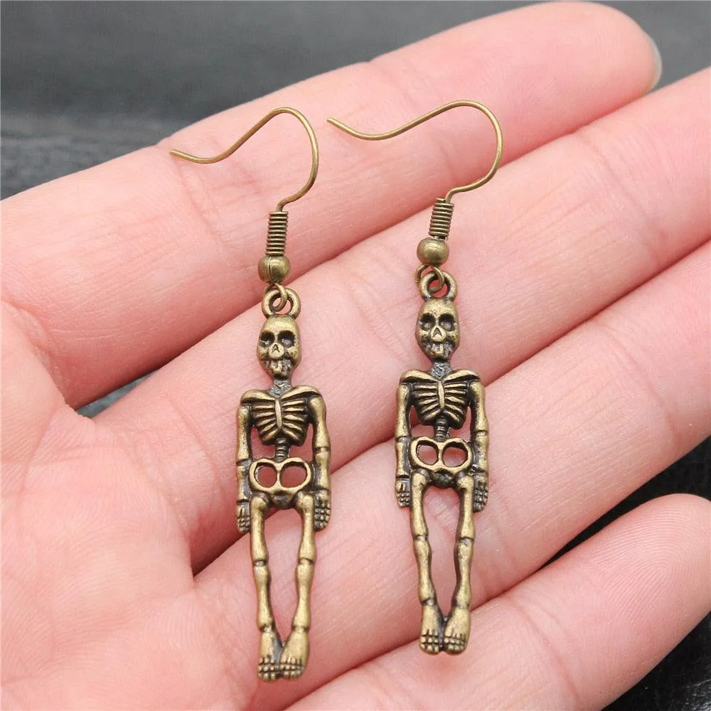 Skull Pendant Vintage Drop Earrings