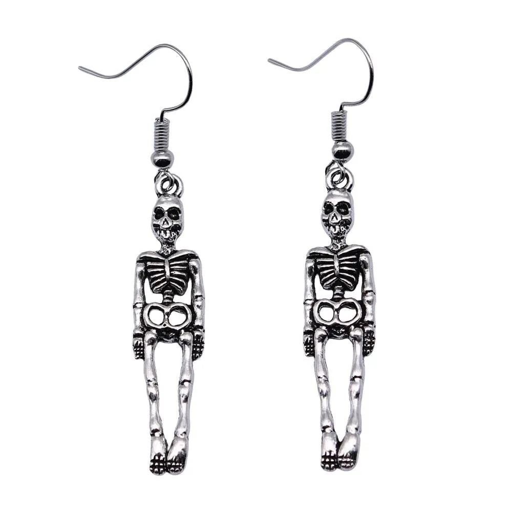 Skull Pendant Vintage Drop Earrings