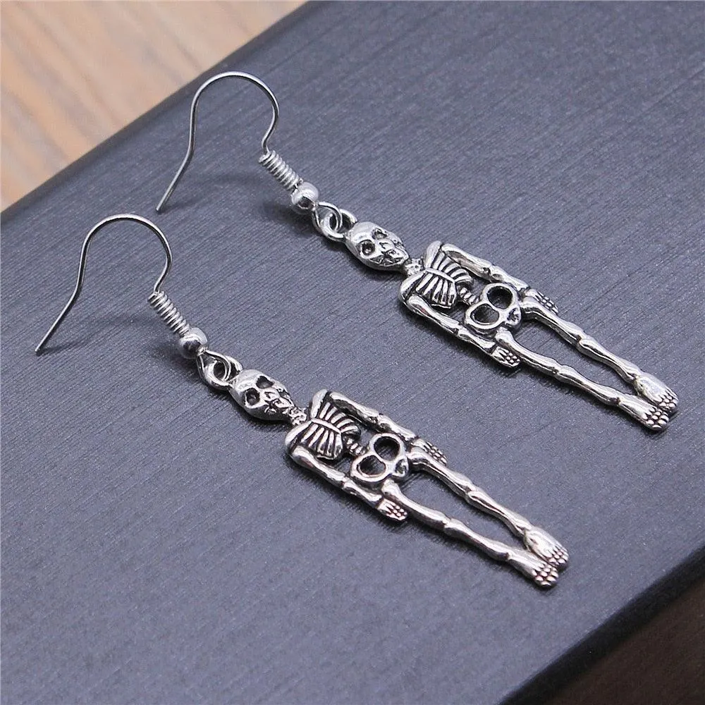 Skull Pendant Vintage Drop Earrings