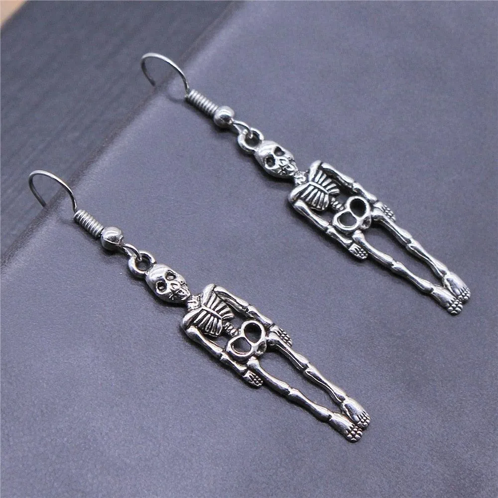 Skull Pendant Vintage Drop Earrings