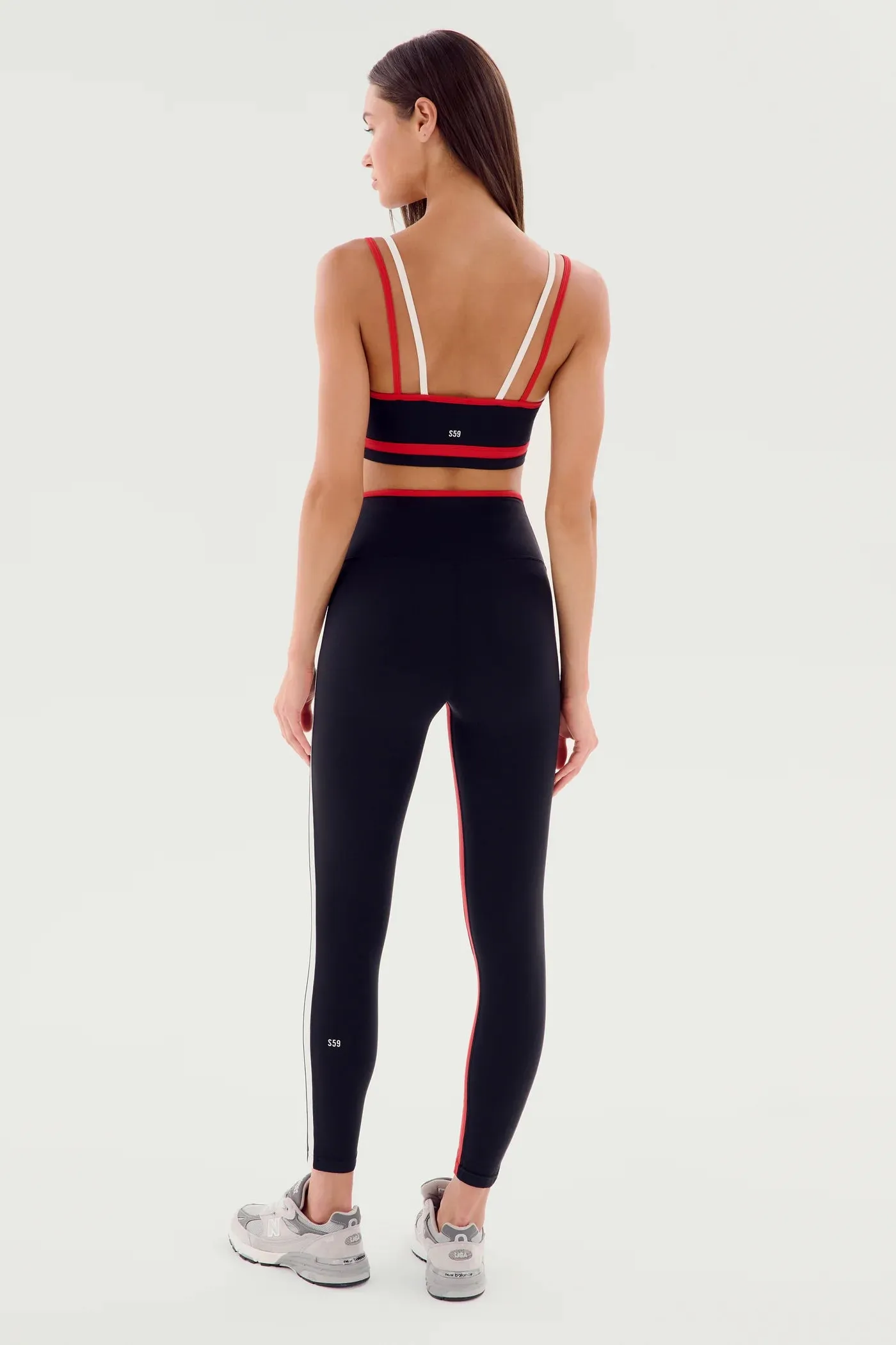 Splits 59 Sam High Waist Rigor 7/8 | Black & Pirate Red