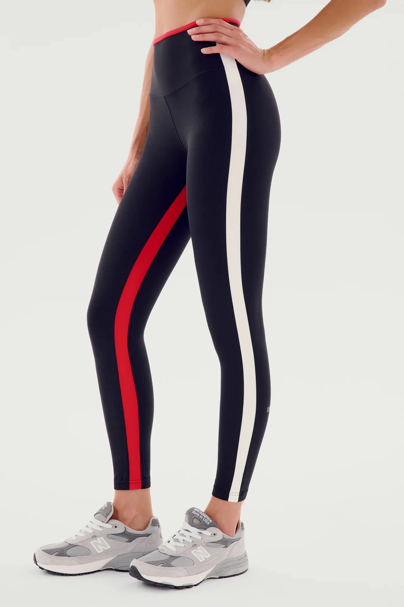 Splits 59 Sam High Waist Rigor 7/8 | Black & Pirate Red