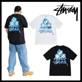 STUSSY  |Unisex Street Style Short Sleeves Oversized Logo