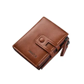 Stylish Leather Short Folding Mens Luxury Wallet Purse