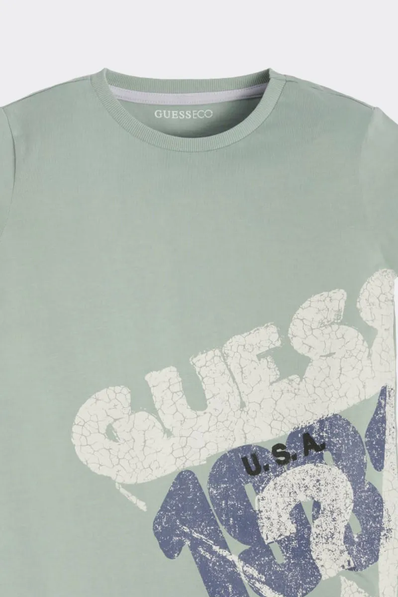 T-SHIRT VERDE URBAN LOGO