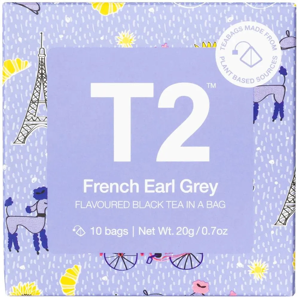 T2 French Earl Grey Teabag 10 Pack Tea  Box of 6