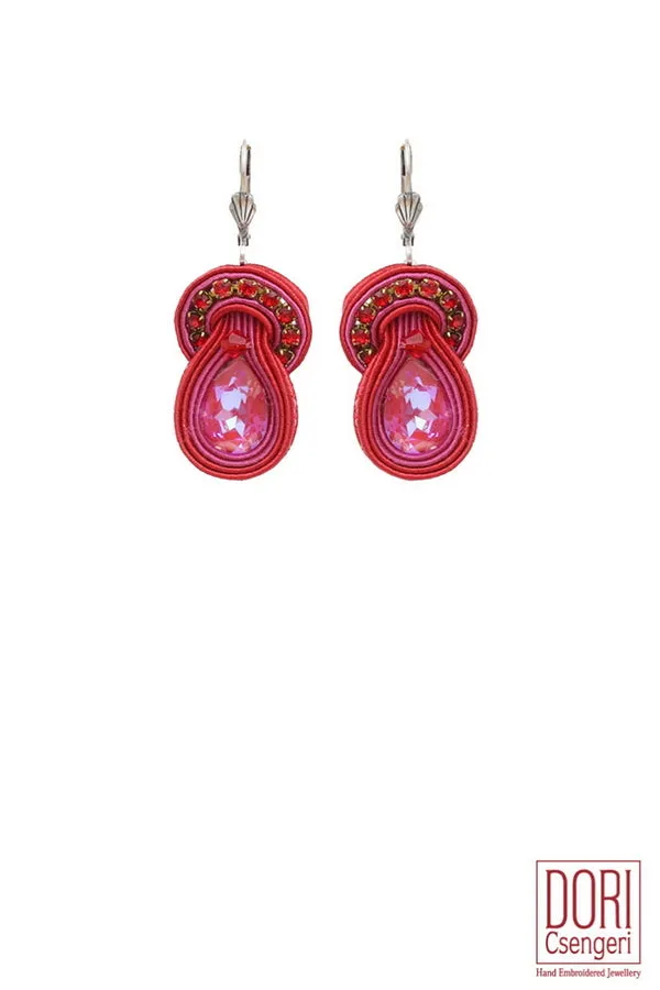 Vivid Red Stylish Dangle Earrings