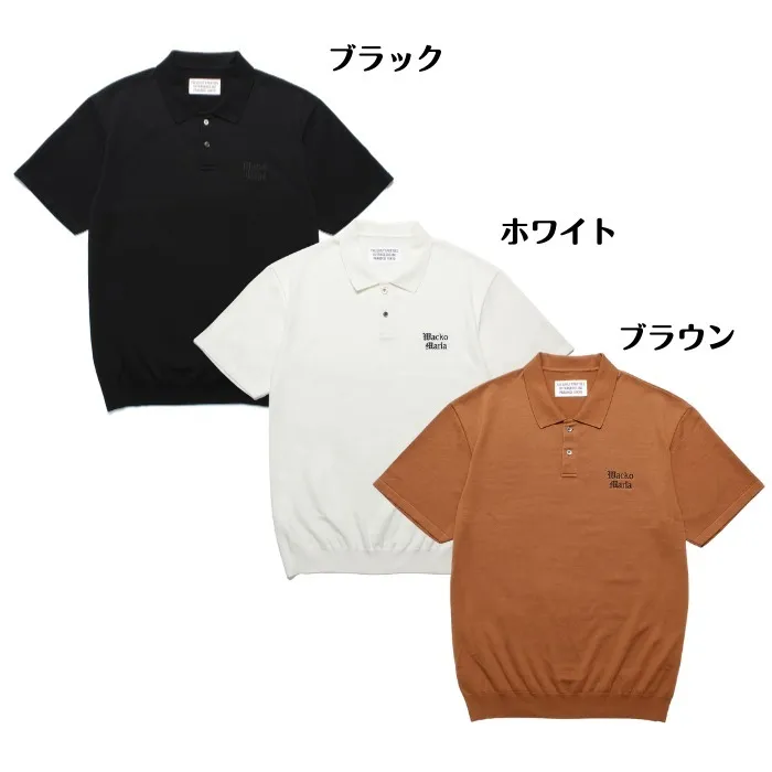 WACKO MARIA  |Street Style Plain Cotton Short Sleeves Oversized Logo Polos