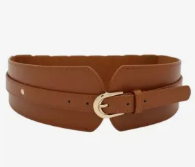 Wide Waist Belt Cognac