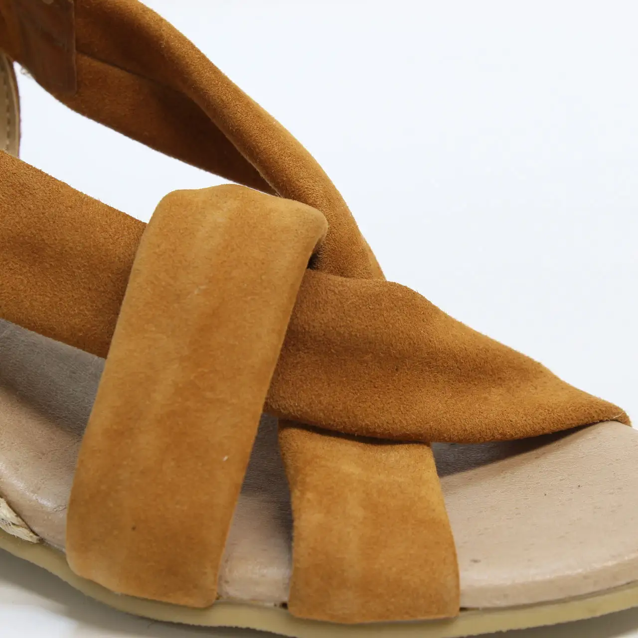 Womens Office Melly Strap Detail Espadrilles Tan Suede Uk Size 6